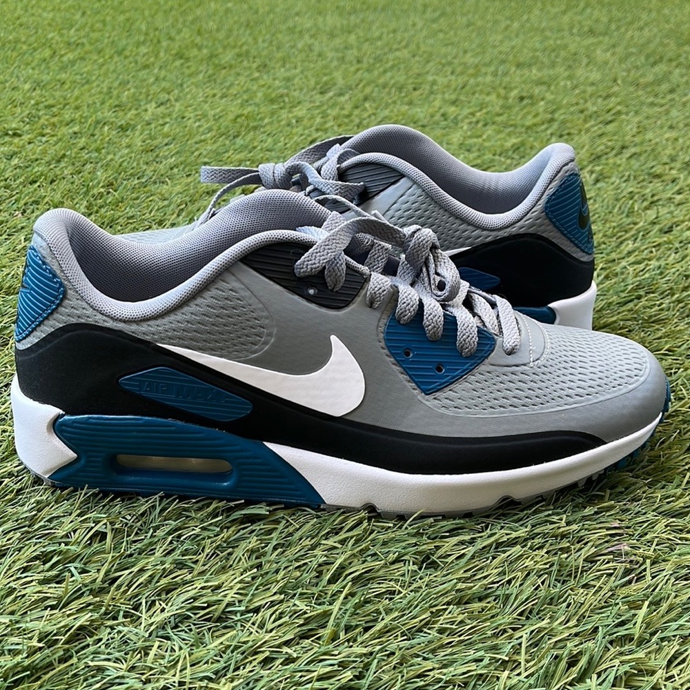 Nike Men's Air Max Athletic Shoes in Gray, Black & Blue